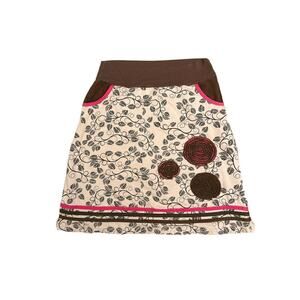 LUNA CLAIRE Skirt Womens Size Small Cotton A-line Mini Art Floral